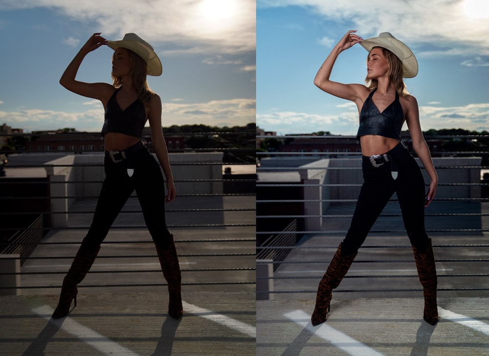 How to use off camera flash for portraits side by side comparison